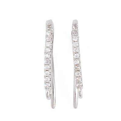 Rack Plating Brass Cubic Zirconia Earring Hooks