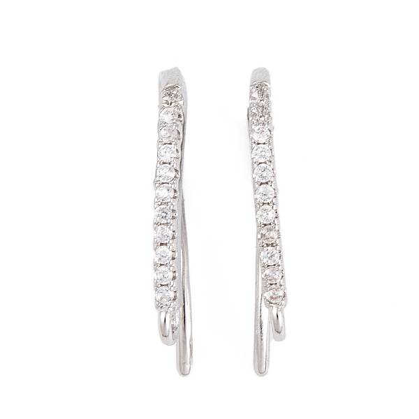 Rack Plating Brass Cubic Zirconia Earring Hooks