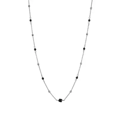 Alisia Elegante Collana In Argento Con Spinello Nero Al4098-Argento-Spinello