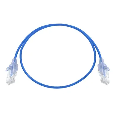 29436 Monoprice Cat6A Ethernet Patch Cable SlimRun Snagless RJ45 550MHz UTP Pure Bare Copper 10G 30AWG 10-Pack 2ft Blue