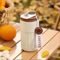 Smart Stainless Steel Vacuum Flask, Leak-proof Temperature Display Water Bottle with Portable Handle, Drinking Cup for Outdoo...