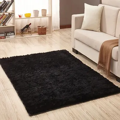 Solid Polyester Large Rug, 1 Count Modern Minimalist Solid Color Soft Plush Rug, Soft Decorative Floor Carpet for Home Living...