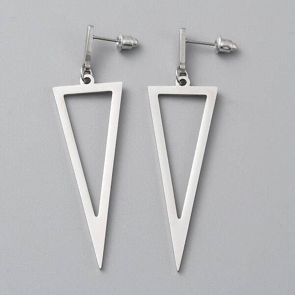 Alloy Hollow Out Triangle Dangle Stud Earrings for Women