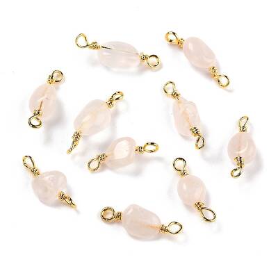 Natural Rose Quartz Links Connectors