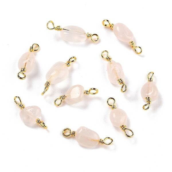 Natural Rose Quartz Links Connectors