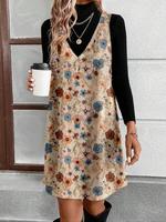 Women's All Over Floral Print Tie Shoulder Cami Dress, Vintage Casual Flowy Dress for Daily Wear, Ladies Clothes for All Seas...