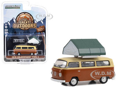 1978 Volkswagen Type 2 (T2B) Van Panama Brown and Dakota Beige with White Interior and Campotel Cartop Sleeper Tent \