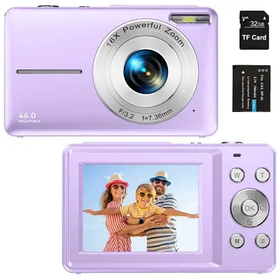 44MP Vintage Digital Camera, 1 Count 1080P Video Resolution 2.4 Inch IPS Screen Webcam, Rechargeable Vintage Portable Camera ...