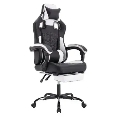 Gaming Chair, Computer Chair with Footrest, Height Adjustable & 90°-135° Tilt Function, Swivel Recliner Ergonomic Racing St...
