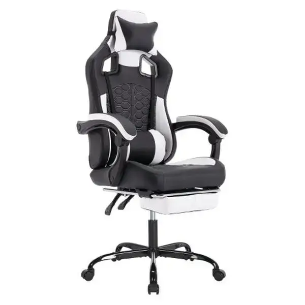 Gaming Chair, Computer Chair with Footrest, Height Adjustable & 90°-135° Tilt Function, Swivel Recliner Ergonomic Racing St...