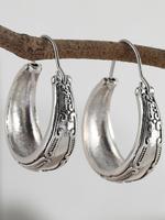 2024 New Style Vintage Style Carving Flower Textured Dangle Earrings, Boho Style Ear Jewelry for Women, Fashion Accessories f...