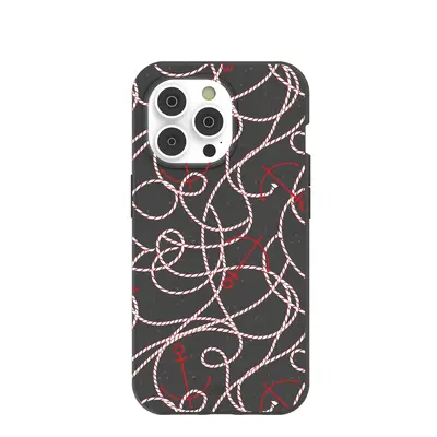 Black Anchor Lines iPhone 14 Pro Case