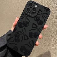 Cherry Pattern Phone Case, Decorative Phone Protector Cover, Phone Accessories Compatible with iPhone 16 15 14 13 12 11 Plu...