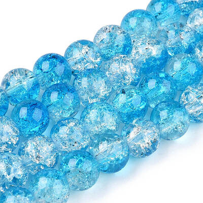Baking Painted Crackle Glass Bead Strands