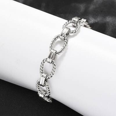 304 Stainless Steel Oval Link Chain Bracelets for Women