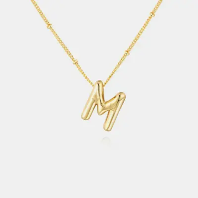 18K Gold Letter Pendant Necklace