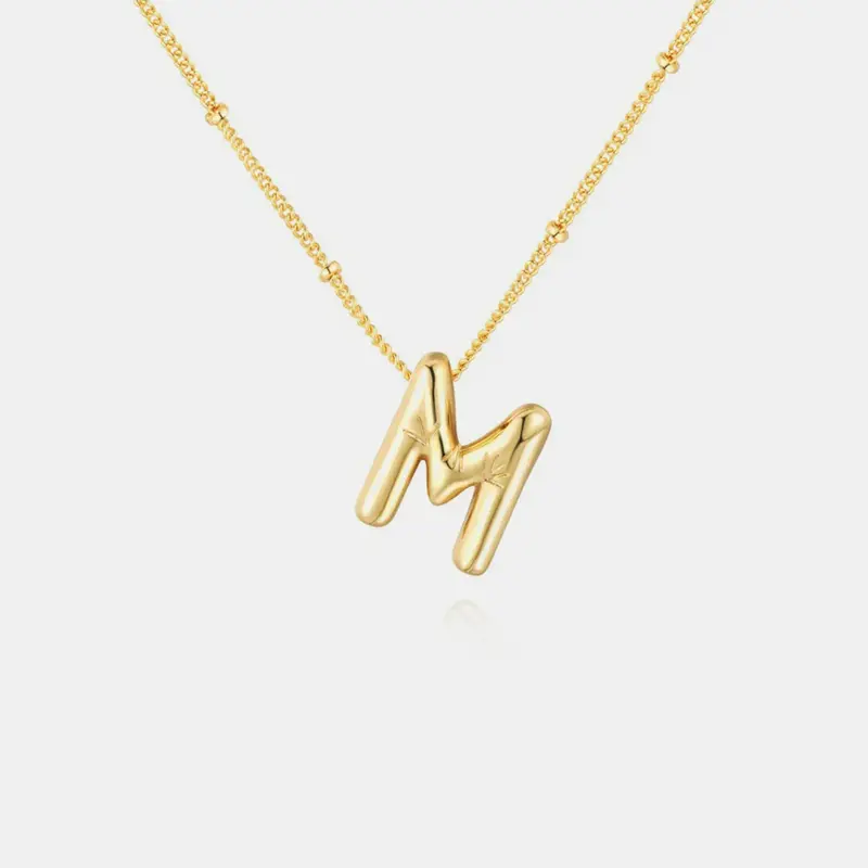 18K Gold Letter Pendant Necklace