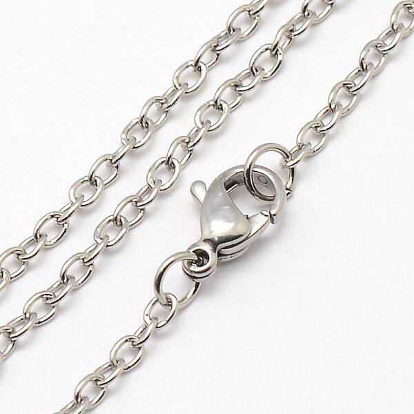 Tarnish Resistant Trendy Unisex 304 Stainless Steel Cable Chain Necklaces