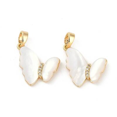 Natural White Shell Butterfly Pendants