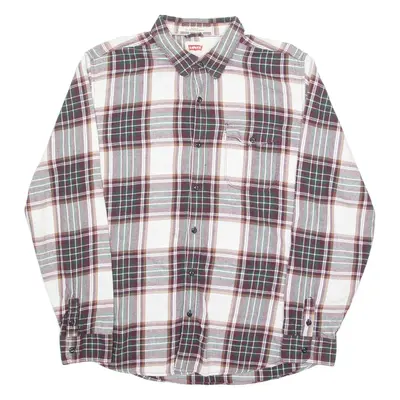LEVI'S Mens Shirt Maroon Check Long Sleeve XL
