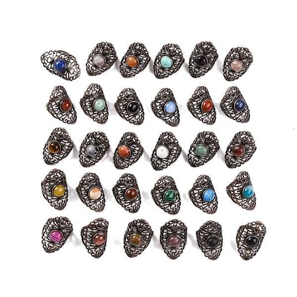 Natural & Synthetic Gemstone Retro Finger Rings