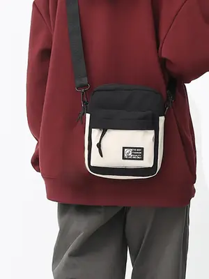 Men's Simple Style Sportive Colorblock Crossbody Bag, Casual Trendy Crossbody Bag, Fashionable Bag For Daily Decoration For M...