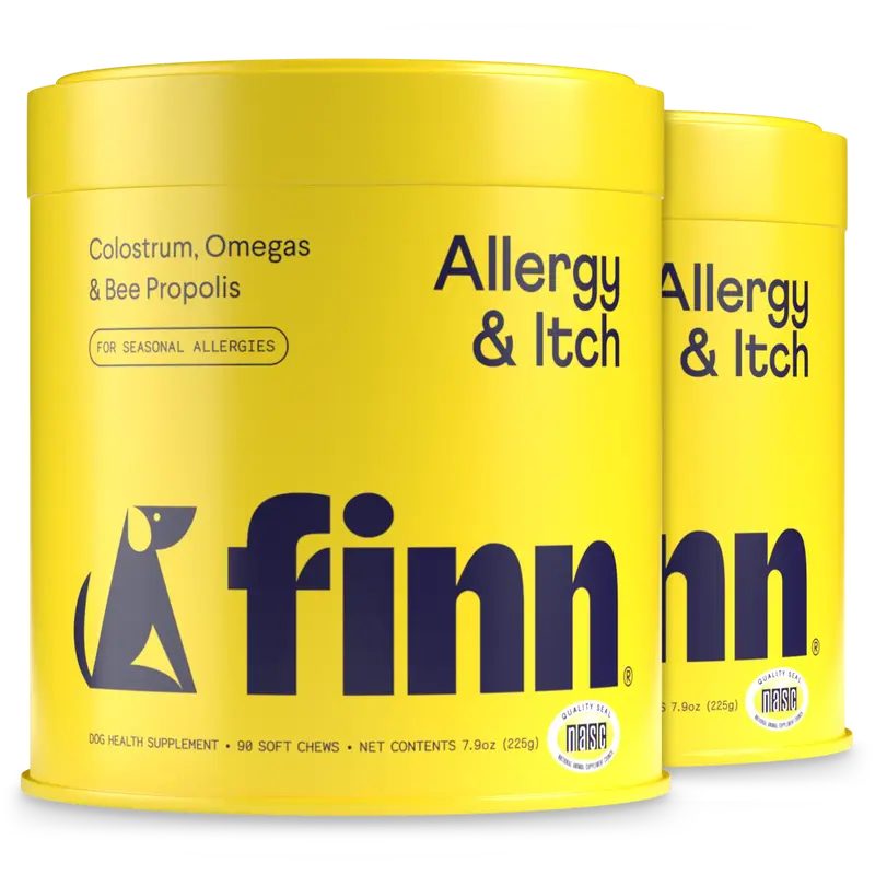 FINN Allergy & Itch 2-Pack - Soft Chew Supplement For Dogs  - Seasonal Allergy Relief with Bee Propolis, Quercetin, Zinc & Vi...