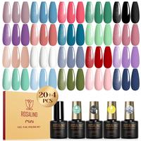 ROSALIND 24PCS Gel Nail Polish with Base Glossy and Matte Gel Top Coat Need Uv Nail Light to Dry Gel Polish Starter Set For A...