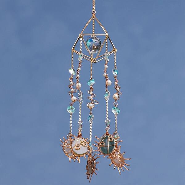 Glass Teardrop Hanging Ornaments