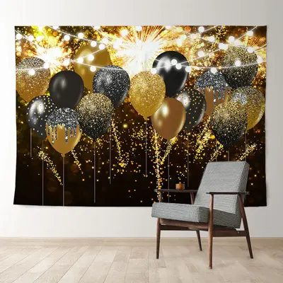 Aperturee Glitter Like Squin Spark Balloon New Year Backdrop