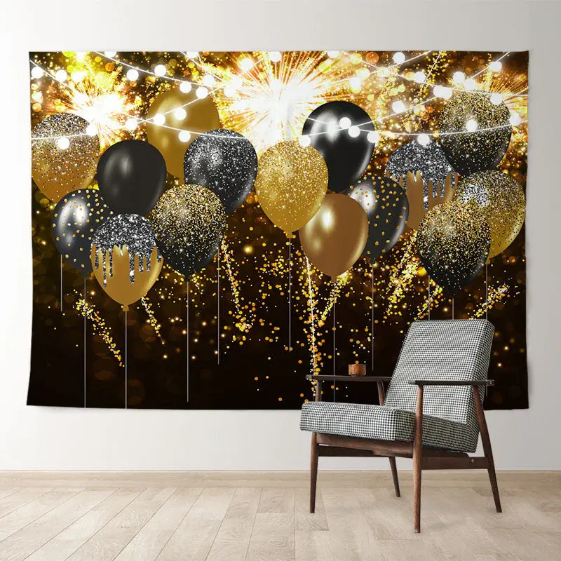 Aperturee Glitter Like Squin Spark Balloon New Year Backdrop