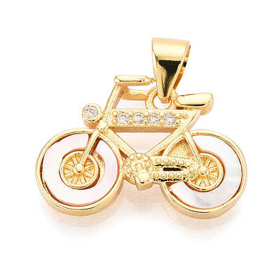 Brass Micro Pave Clear Cubic Zirconia Pendants