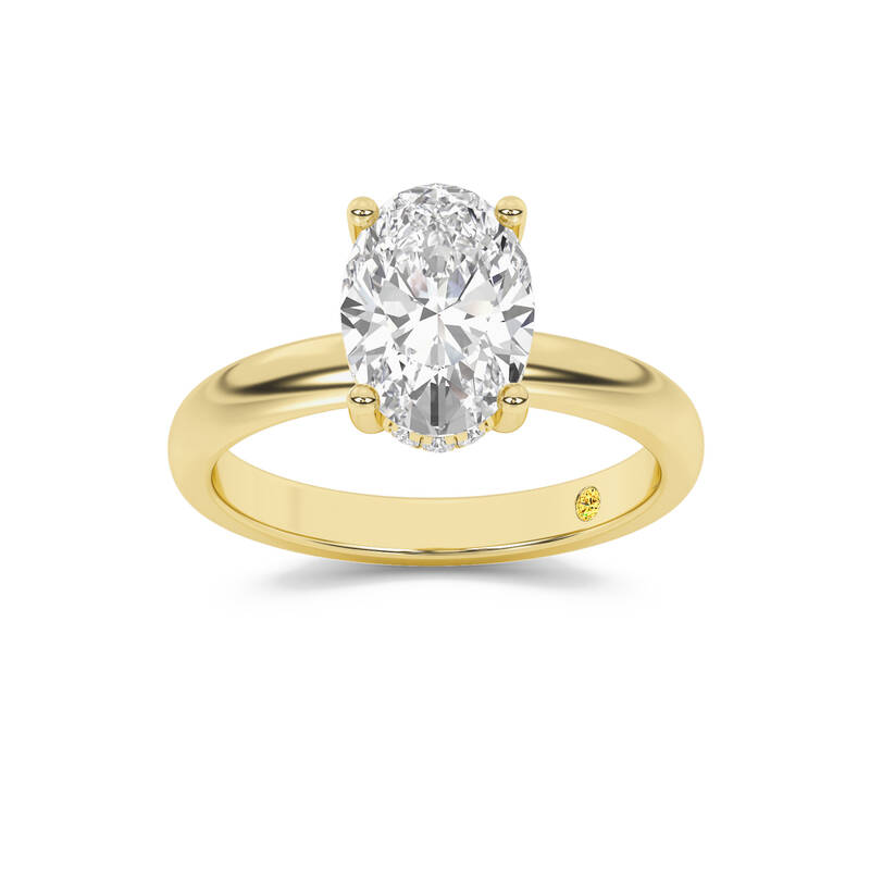 Firefly Hidden Halo Oval Lab Grown Diamond Engagement Ring | 14K Yellow Gold 3 3/5 CT. TW.