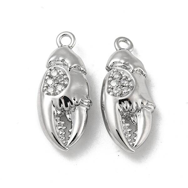 Brass Micro Pave Clear Cubic Zirconia Pendants