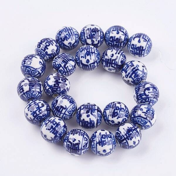 Handmade Blue and White Porcelain Beads