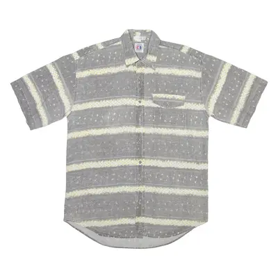 GREENLINE SPORT Mens Shirt Grey Striped M