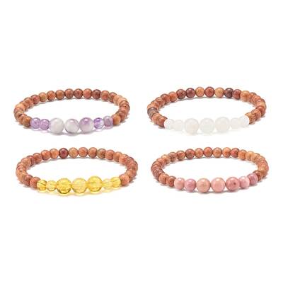 Natural Mixed Gemstone Beaded Stretch Bracelet