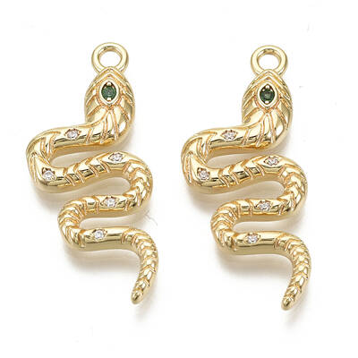 Brass Micro Pave Cubic Zirconia Pendants