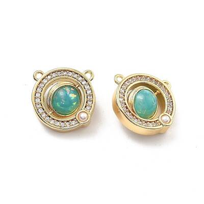 Rotatable Brass Micro Pave Cubic Zirconia and Resin Charms