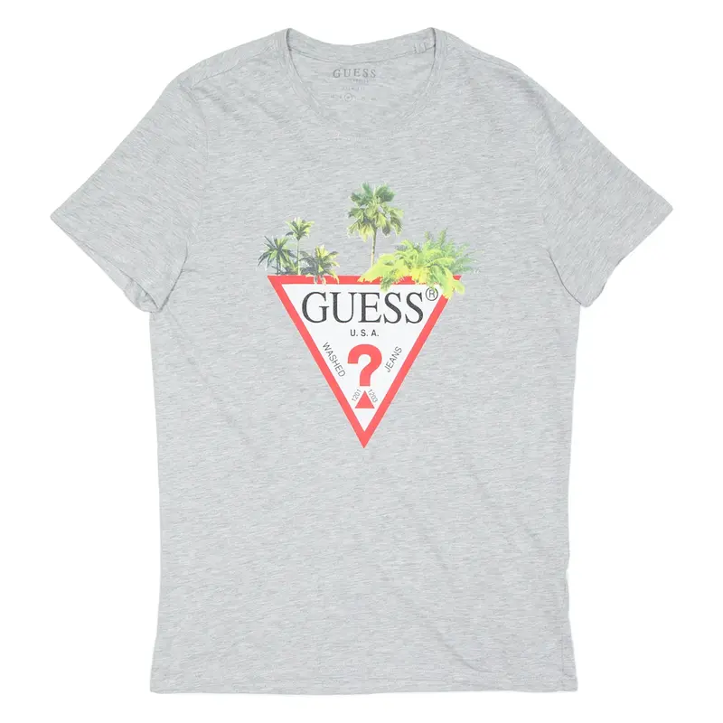 GUESS Mens T-Shirt Grey M