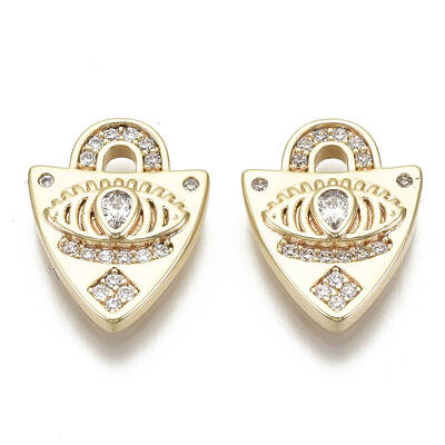 Brass Micro Pave Cubic Zirconia Charms