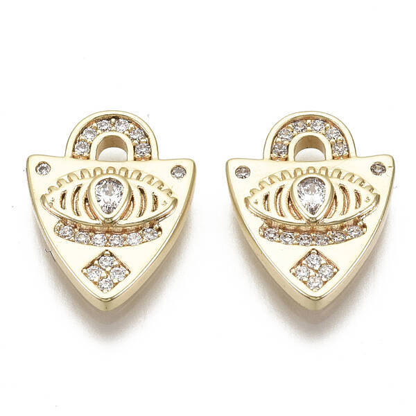 Brass Micro Pave Cubic Zirconia Charms