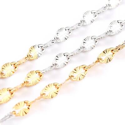 Two Tone 304 Stainless Steel Dapped Chains