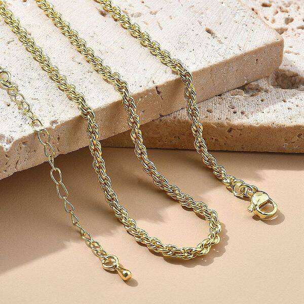 3mm Brass Rope Chain Necklaces for Men Women