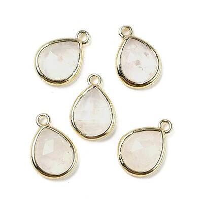Natural Quartz Crystal Faceted Pendants