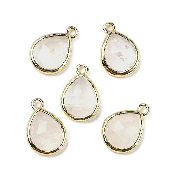 Natural Quartz Crystal Faceted Pendants