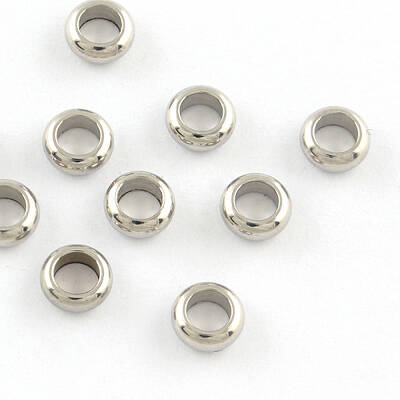 Tarnish Resistant 201 Stainless Steel Ring Spacer Beads