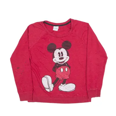 DISNEY Mickey Mouse Sweatshirt Red Boys L