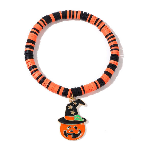 Ghostly Polymer Clay Heishi Stretch Bracelets