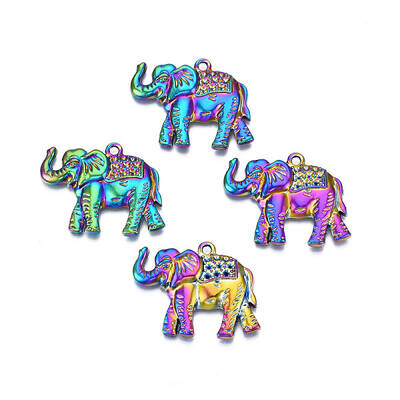 Rainbow Color Alloy Pendant Rhinestone Settings